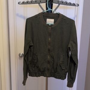 Lucky Brand  Dark Green Linen Jacket Sz S